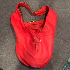 Liebeskind red leather hobo/bucket bag